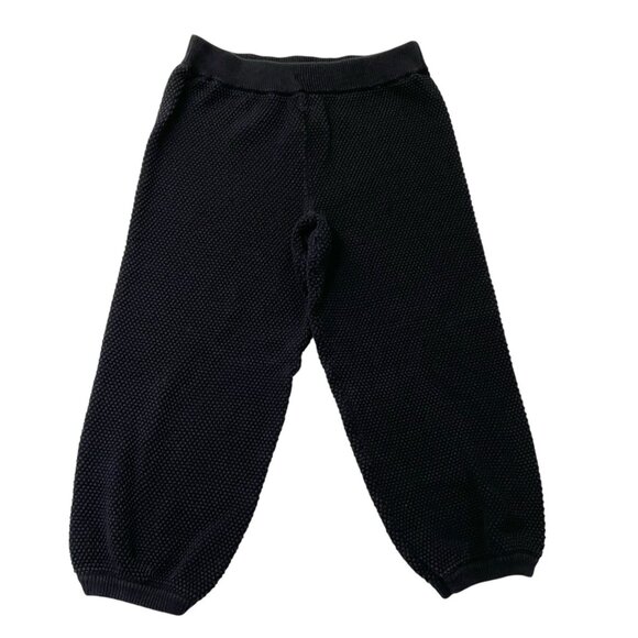 Free People Knit Balloon Pull On Jogger Sweater Pants Navy Black size Medium - Picture 2 of 7